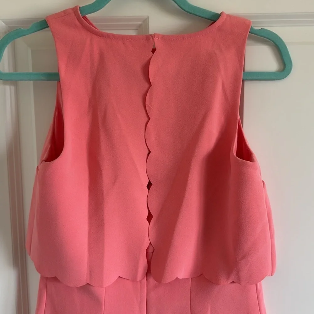 Ann Taylor Loft Size 2 Pink Scalloped Dress Sleeveless
